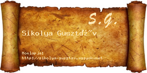Sikolya Gusztáv névjegykártya